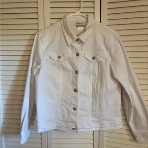 Alfred Dunner Classic White Jean Jacket
